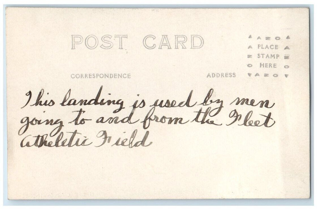 c1920's Three Mile Breakwater USS Colorado San Pedro CA RPPC Photo Postcard