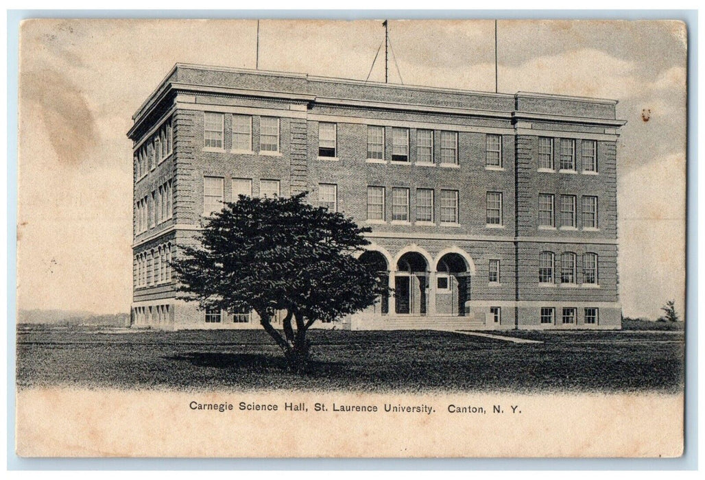 1911 Carnegie Science Hall St Laurence University Canton New York NY Postcard