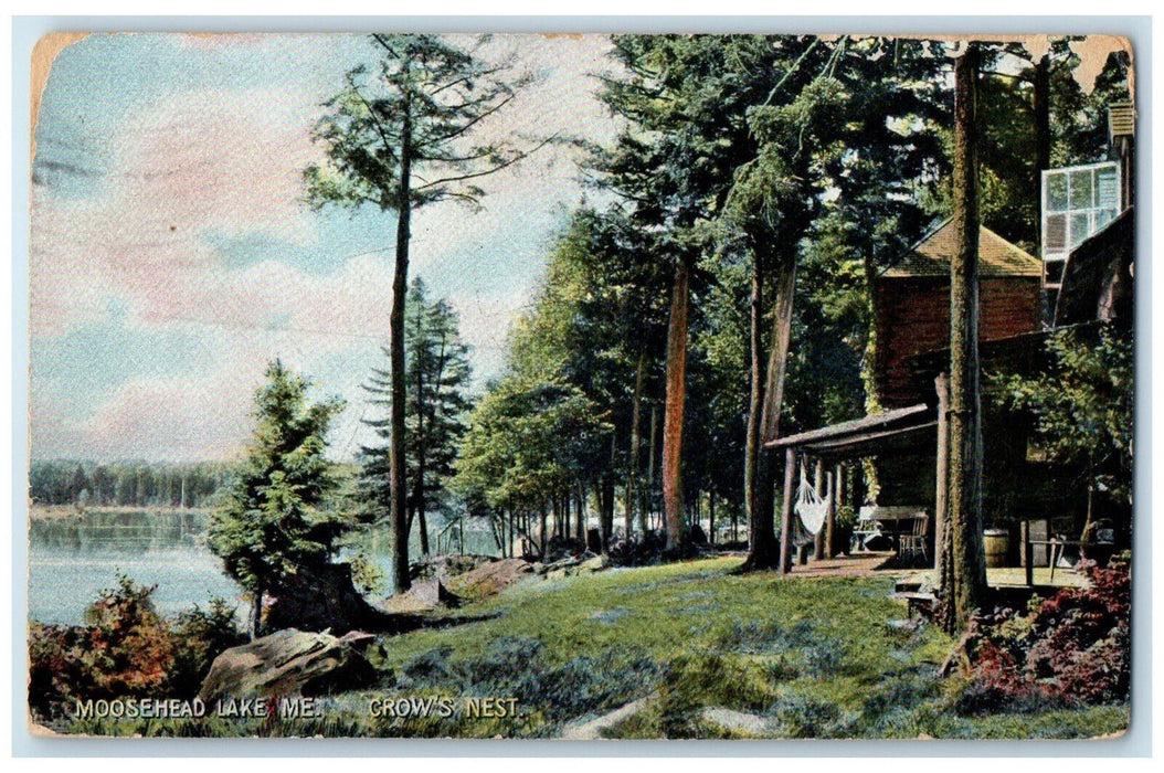 1907 Crows Nest Moosehead Lake Greenville Maine ME Antique Posted Postcard