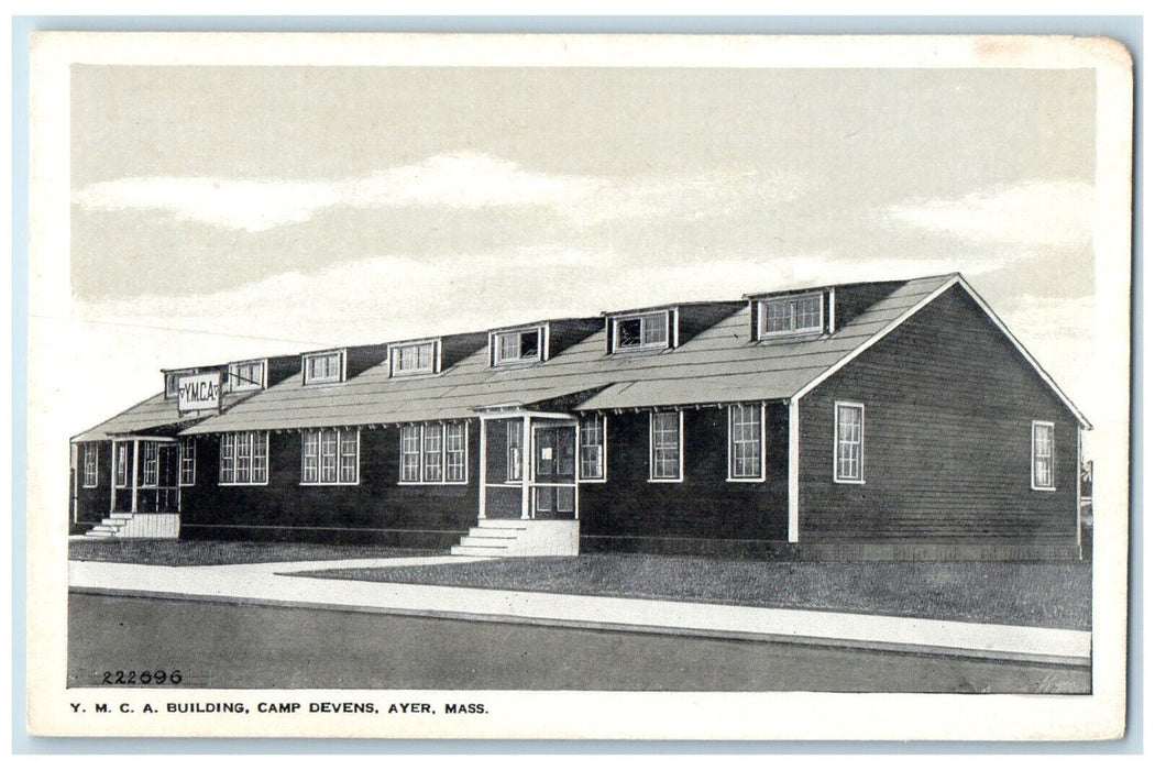 c1920's Y.M.C.A. Building Camp Devens Ayer Massachusetts MA Antique Postcard