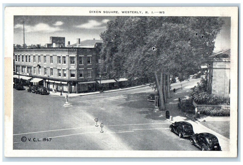 1940 Aerial View Dixon Square Westerly Rhode Island RI Vintage Antique Postcard