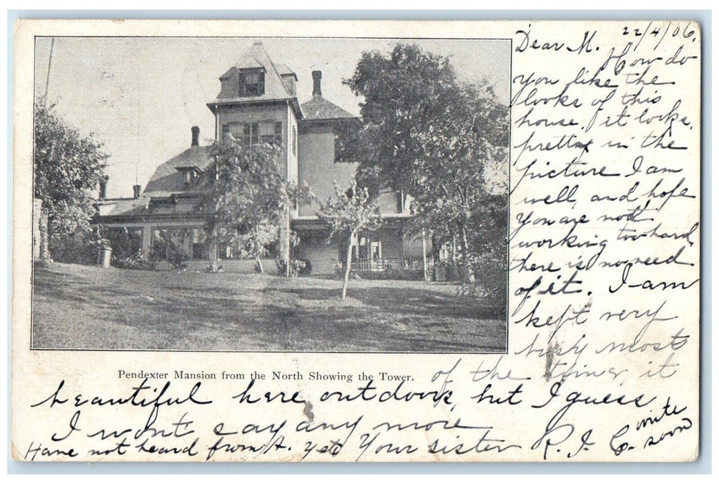 1906 Pendexter Mansion North Showing Tower Intervale New Hampshire NH Postcard