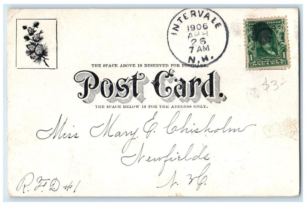 1906 Pendexter Mansion North Showing Tower Intervale New Hampshire NH Postcard