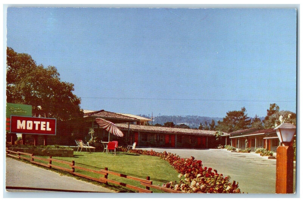 c1950's Rancho Monterey Motel Scene Street Monterey California CA Postcard
