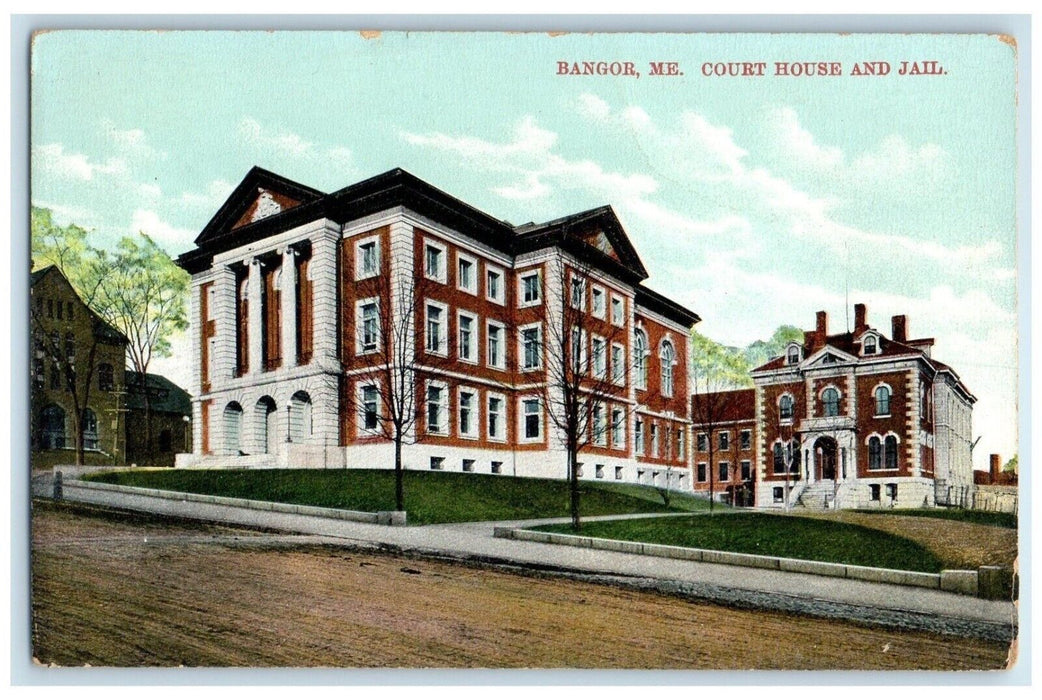 c1910's Court House And Jail Building Bangor Maine ME Unposted Antique Postcard