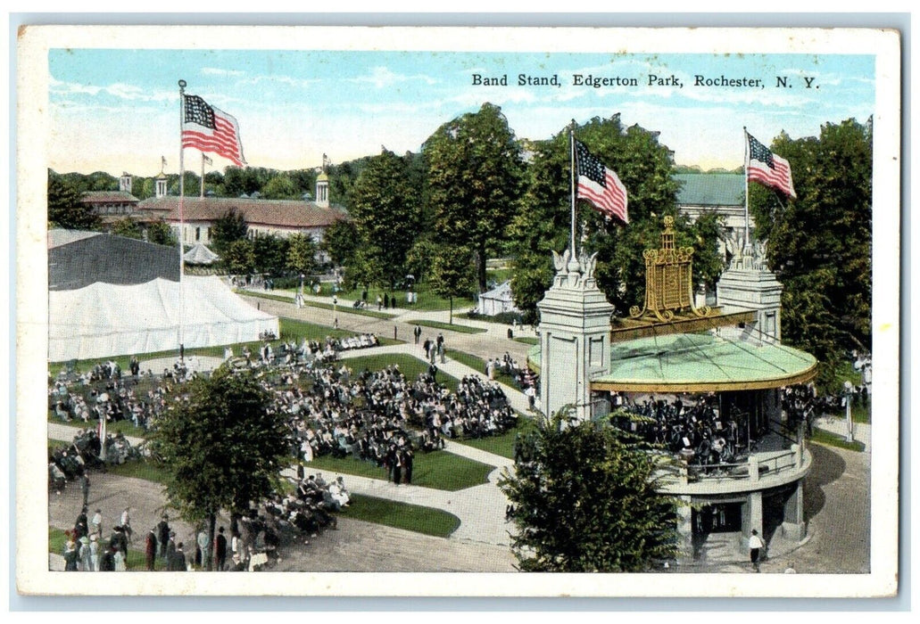 c1920 Band Stand Edgerton Park Exterior Building Rochester New York NY Postcard