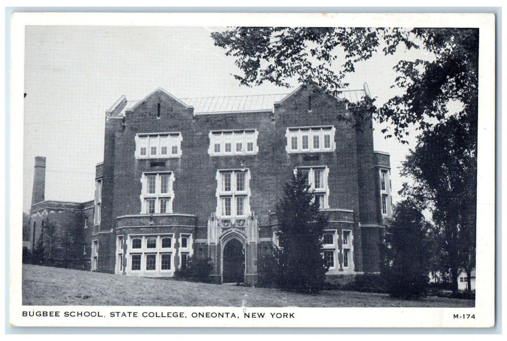 c1920 Bugbee School State College Exterior Building Oneonta New York NY Postcard