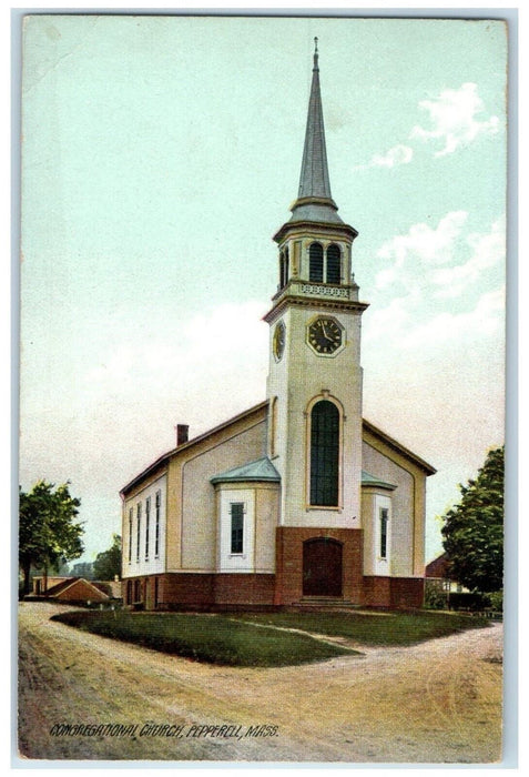 1910 Congregational Church Chapel Exterior Pepperell Massachusetts MA Postcard