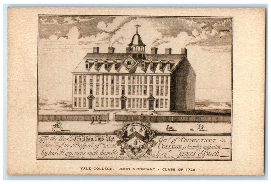 1940 Yale College John Sergeant Class 1729 Stockbridge Massachusetts MA Postcard