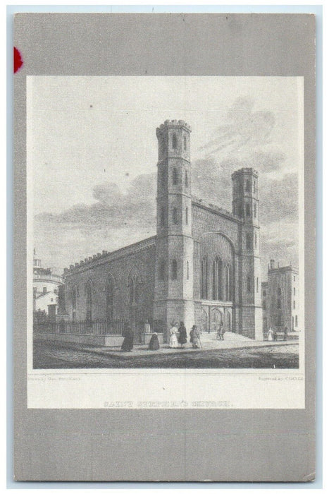 1940 Exterior St Stephen Church Philadelphia Pennsylvania PA Invitation Postcard