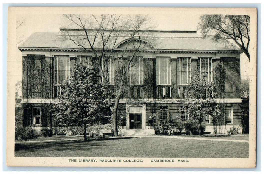 c1940 Front View Library Radcliffe College Cambridge Massachusetts MA Postcard