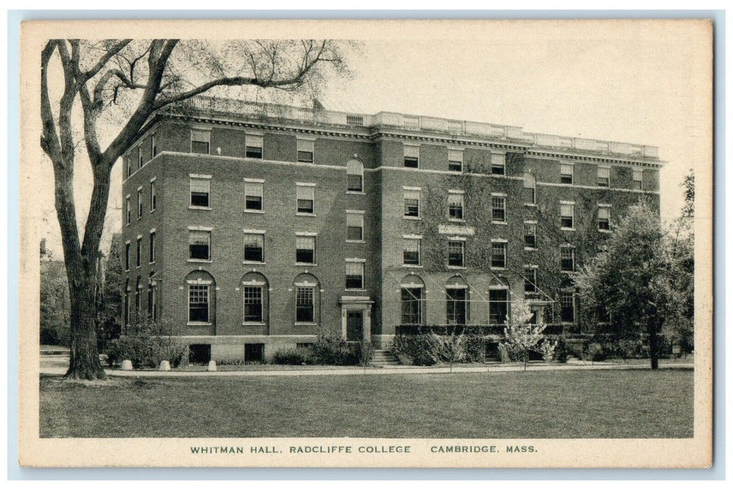 1940 Exterior Whitman Hall Radcliffe College Cambridge Massachusetts MA Postcard