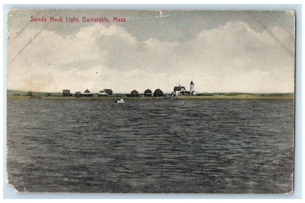 1913 View Of Sandy Neck Light Barnstable Massachusetts MA Antique Postcard