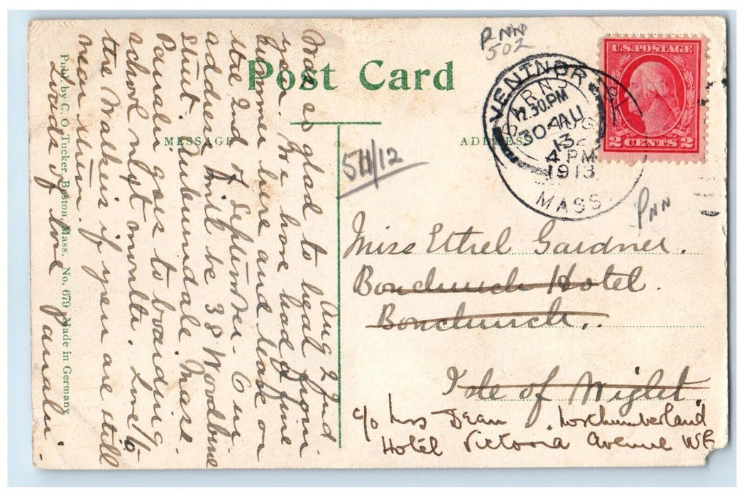 1913 View Of Sandy Neck Light Barnstable Massachusetts MA Antique Postcard