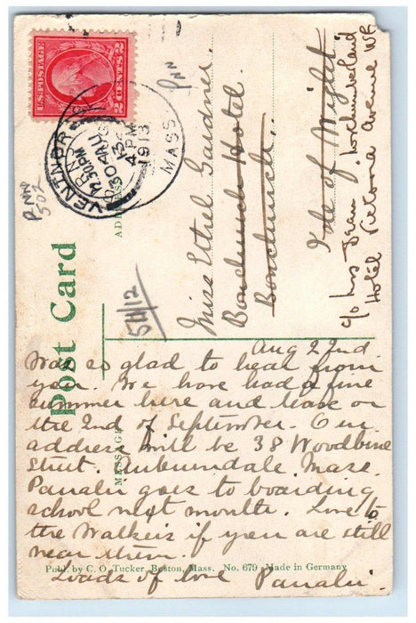 1913 View Of Sandy Neck Light Barnstable Massachusetts MA Antique Postcard