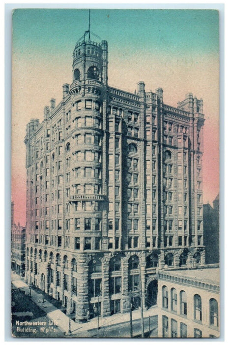 1910 Northwestern Life Building Minneapolis Minnesota MN Posted Antique Postcard
