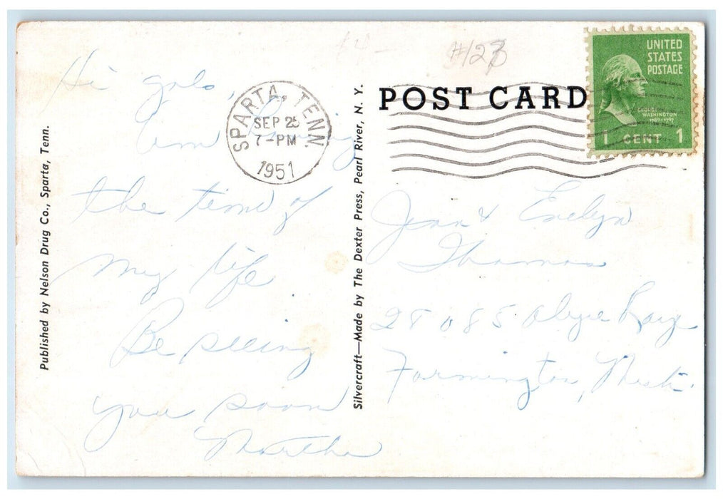 1951 First Methodist Episcopal Church South Sparta Tennessee TN Vintage Postcard