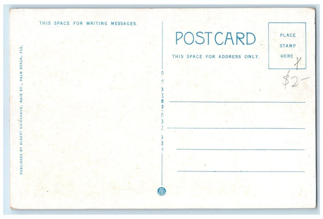 c1940 Maisonette Tennis Court Everglades Club Field Palm Beach Florida Postcard