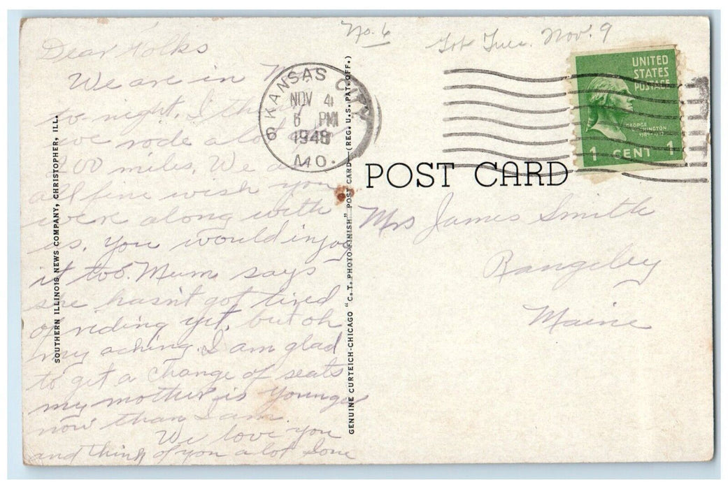 1948 Pennsylvania RR Bridge Little Wabash River Effingham Illinois IL Postcard
