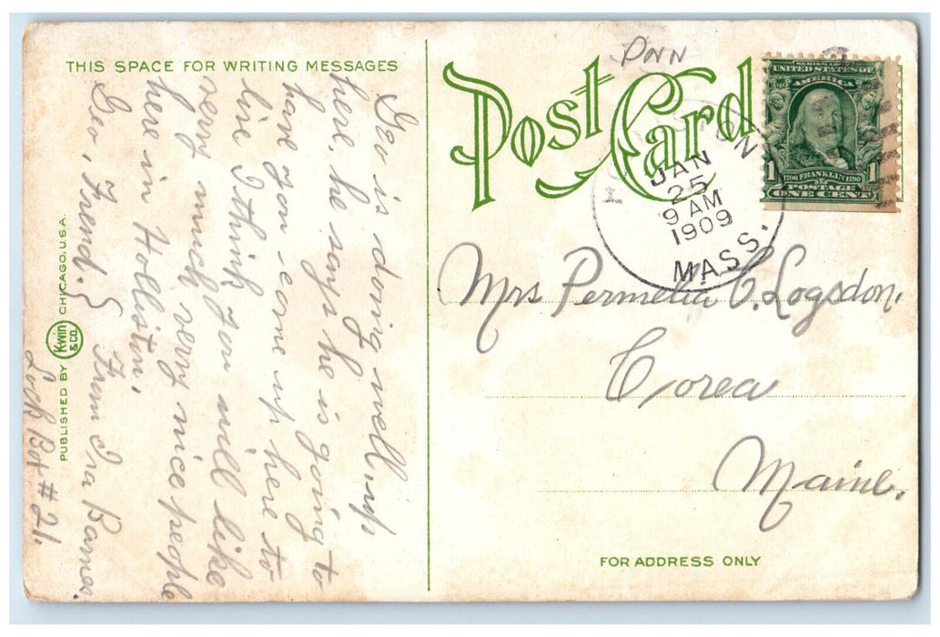 1909 Framingham Hospital South Framingham Massachusetts MA Antique Postcard