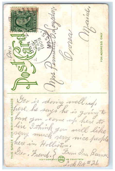 1909 Framingham Hospital South Framingham Massachusetts MA Antique Postcard