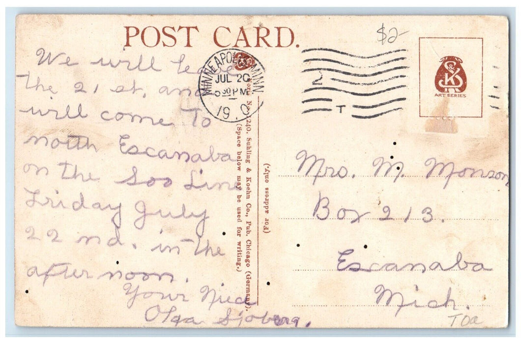 1910 Entrance And Station Como Park Trolley Twin Cities Minnesota MN Postcard