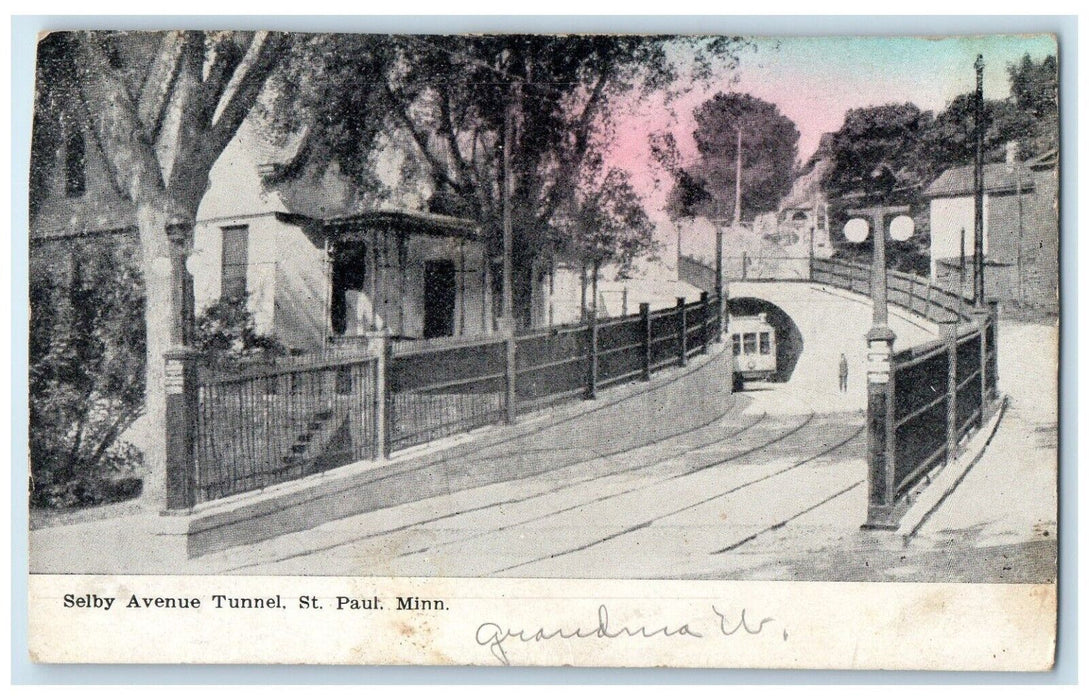 c1910's Selby Avenue Tunnel Train Railroad St. Paul Minnesota MN Posted Postcard