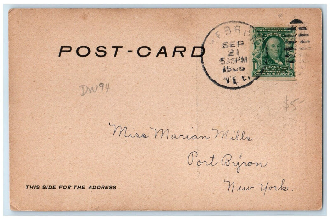 1906 High School Building Campus Hebron Nebraska NE Posted Antique Postcard