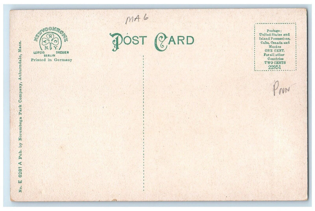 Norumbega Park Boating And Canoeing From The Shores Auburndale MA Postcard