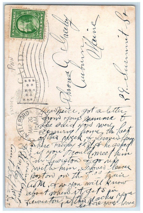 1912 The Lake Talaquega Park Attleboro Massachusetts MA Posted Antique Postcard