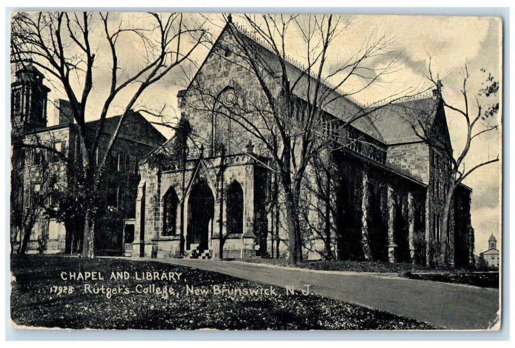 1907 Chapel And Library Rutger's College New Brunswick New Jersey NJ Postcard