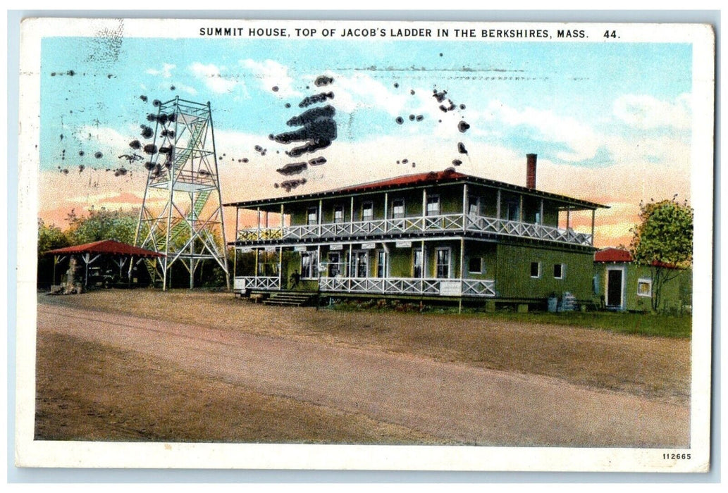 1928 Summit House Top Jacob Ladder Berkshires Massachusetts MA Vintage Postcard