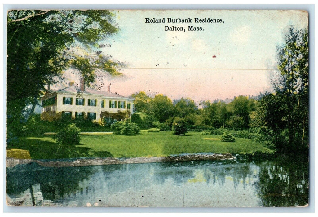 1913 Scenic View Roland Burbank Residence Lake Dalton Massachusetts MA Postcard