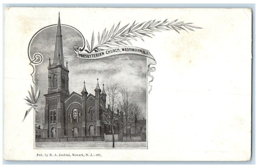 c1905 Presbyterian Church Washington New Jersey NJ Unposted Antique Postcard