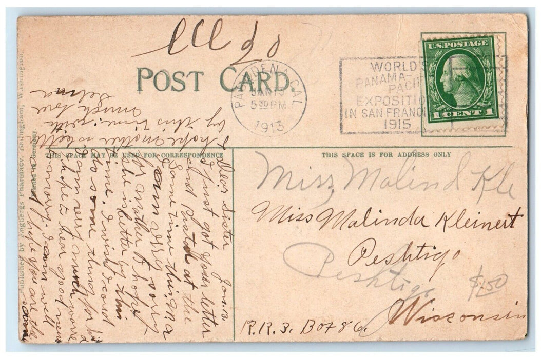 1913 A Day's Catch 80000 Salmon Pasadena California CA Antique Posted Postcard