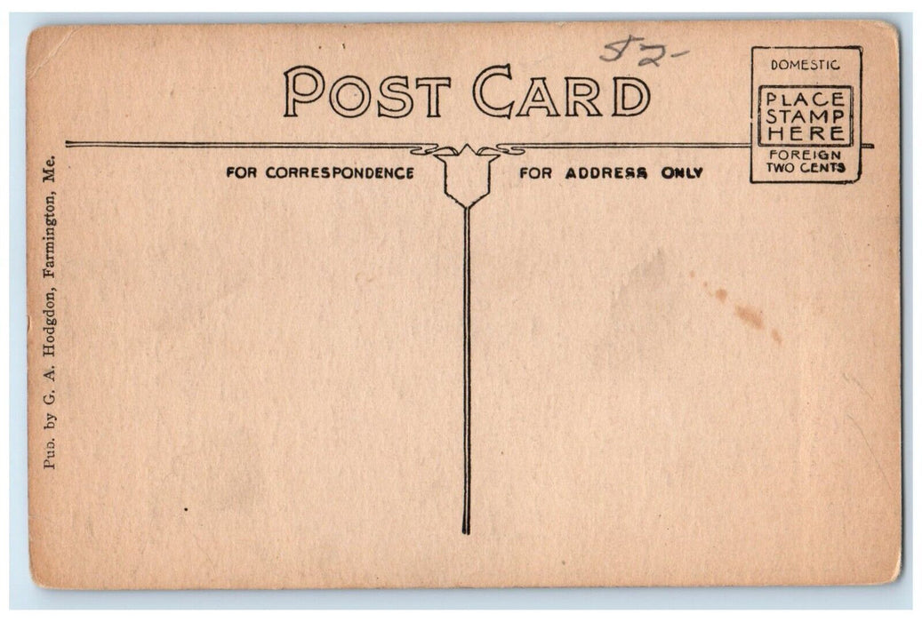 c1910's Farmington Normal School Building Scene Street Farmington ME Postcard
