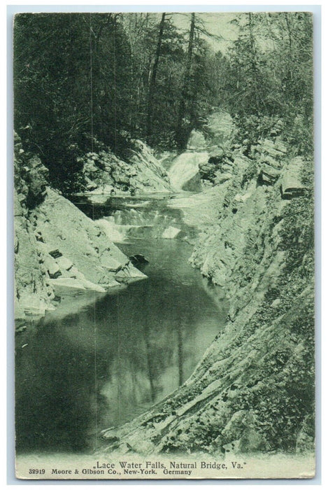 1907 View Of Lace Water Falls Natural Bridge Virginia VA Antique Postcard