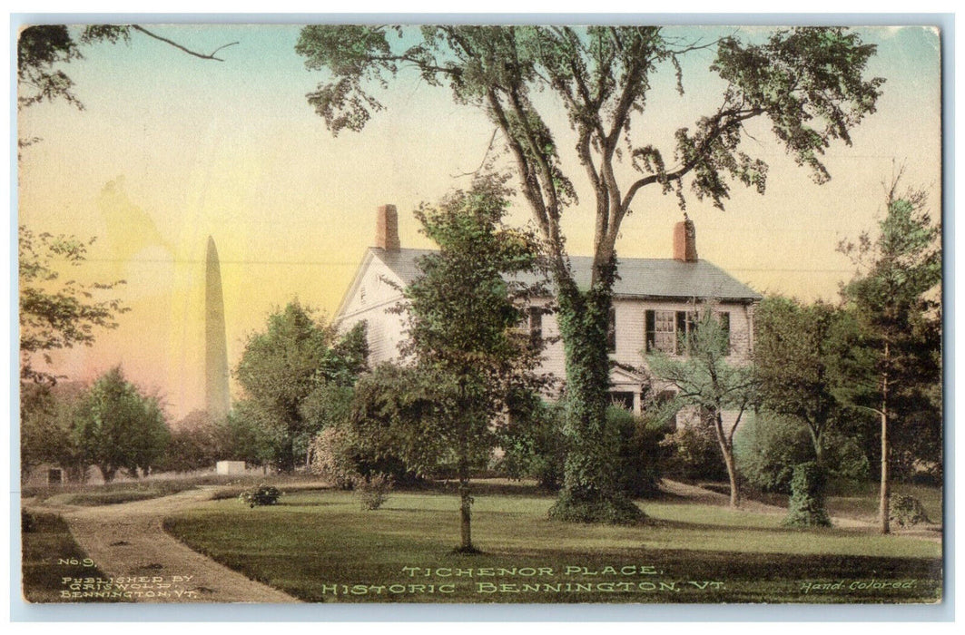 c1910 Tichenor Place Historic Bennington Vermont VT Handcolored Postcard