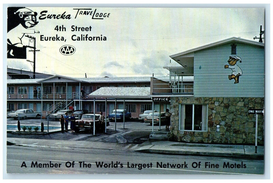 c1950's Eureka Travel Lodge Cars Office Roadside Eureka California CA Postcard
