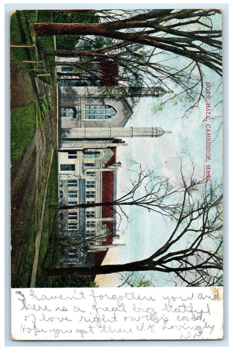 c1905 View of Gorr Hall Cambridge Massachusetts MA Posted Antique Postcard