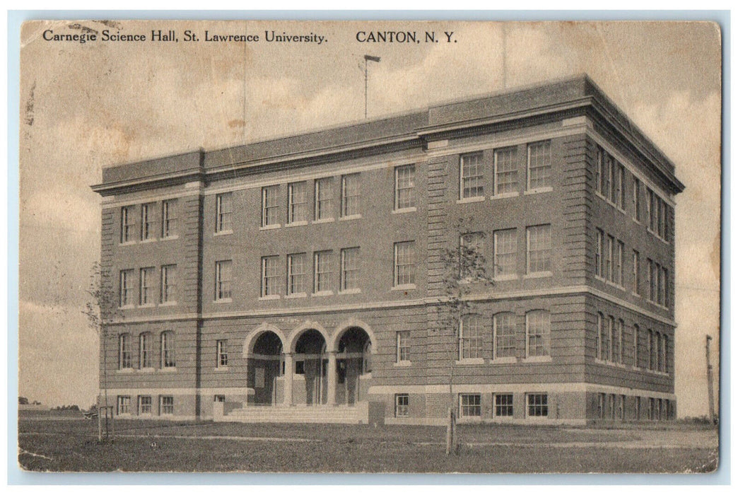 c1910 Carnegie Science Hall St. Lawrence University Canton New York NY Postcard