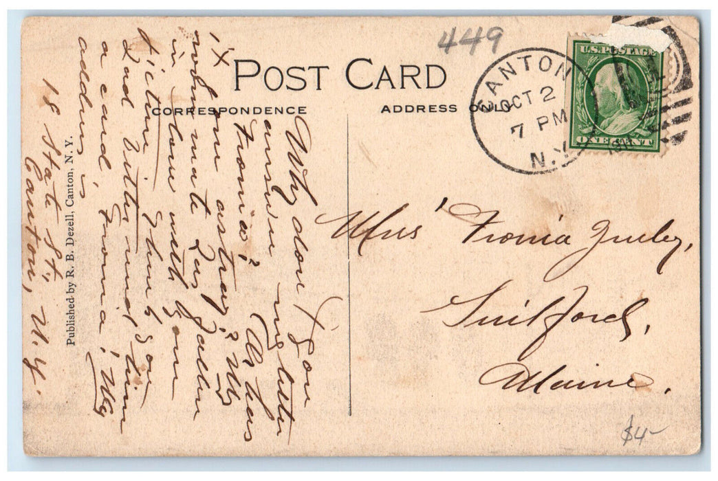 c1910 Carnegie Science Hall St. Lawrence University Canton New York NY Postcard