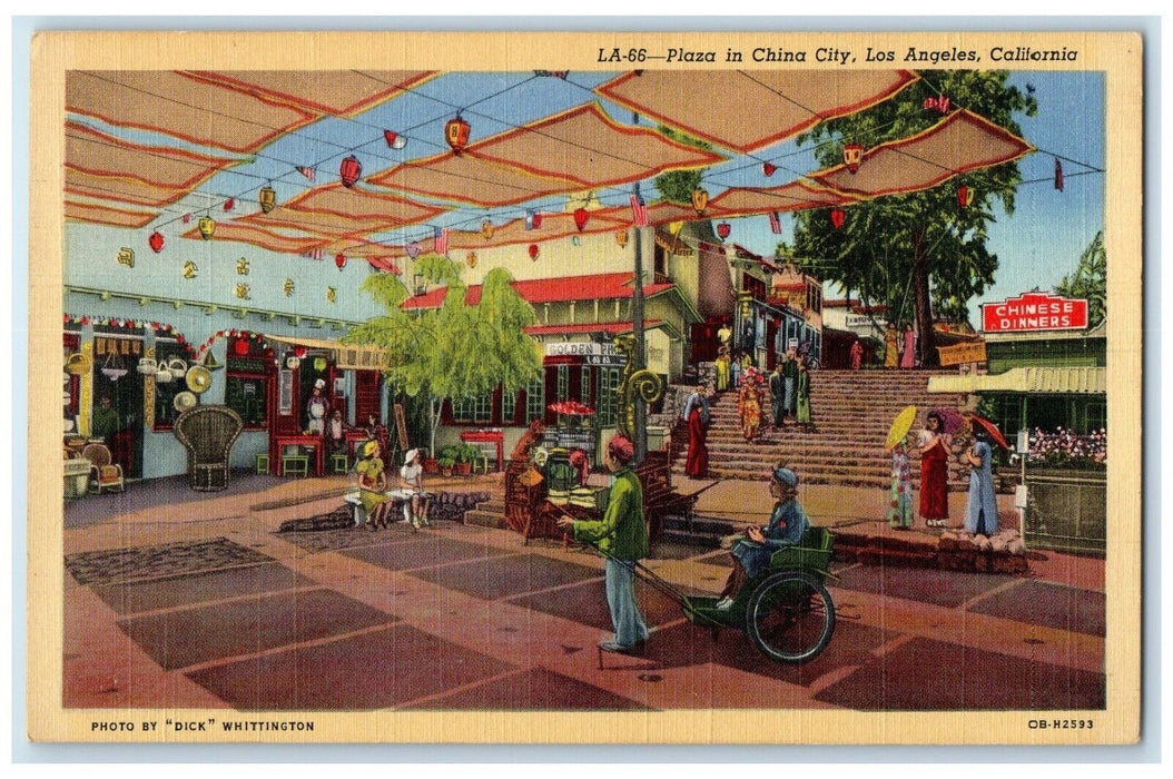 c1930's Plaza In China City Chines Dinners Los Angeles California CA Postcard
