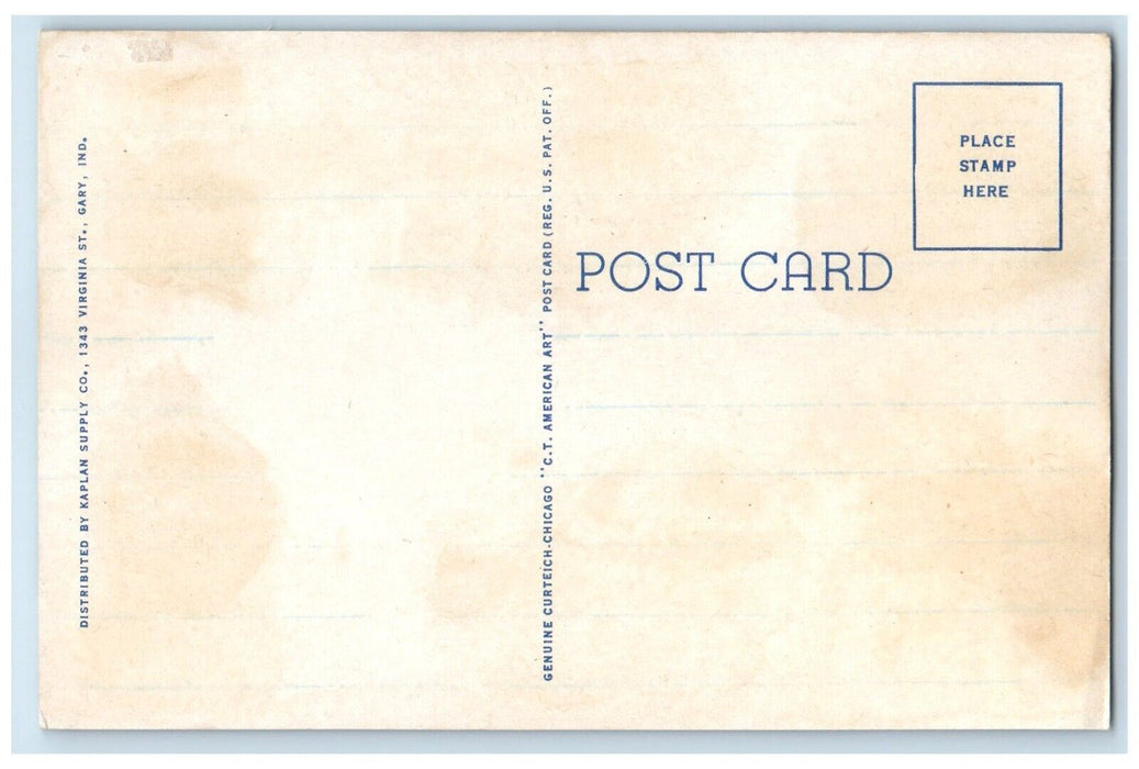 c1930's Froebel High School Gary Indiana IN, The Steel City Vintage Postcard