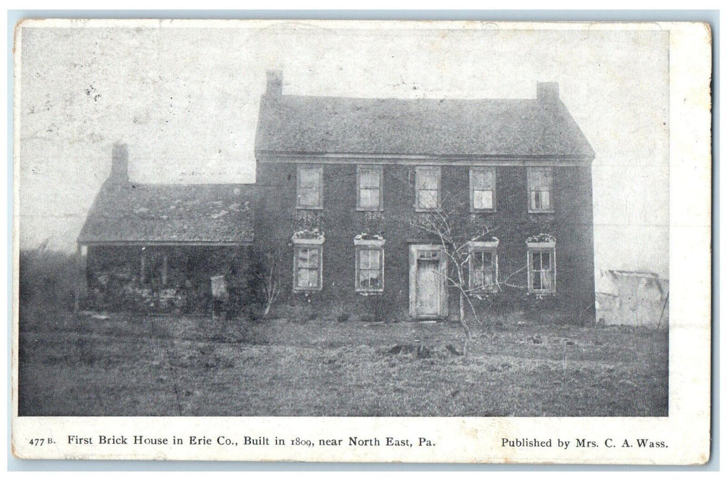 c1910s First Brick House In Erie County Near North East Pennsylvania PA Postcard