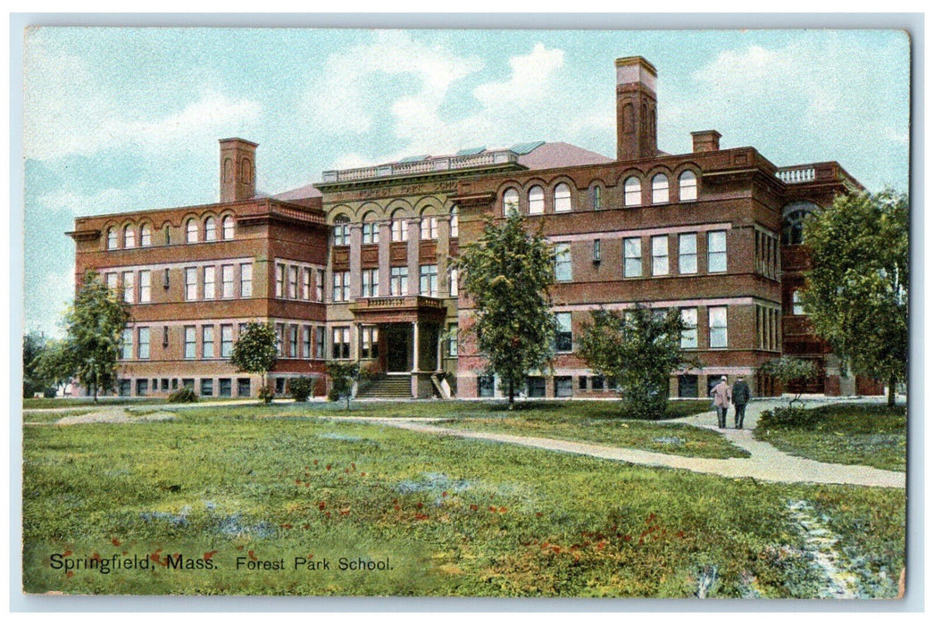 c1910 Forest Park School Springfield Massachusetts MA Antique Unposted Postcard