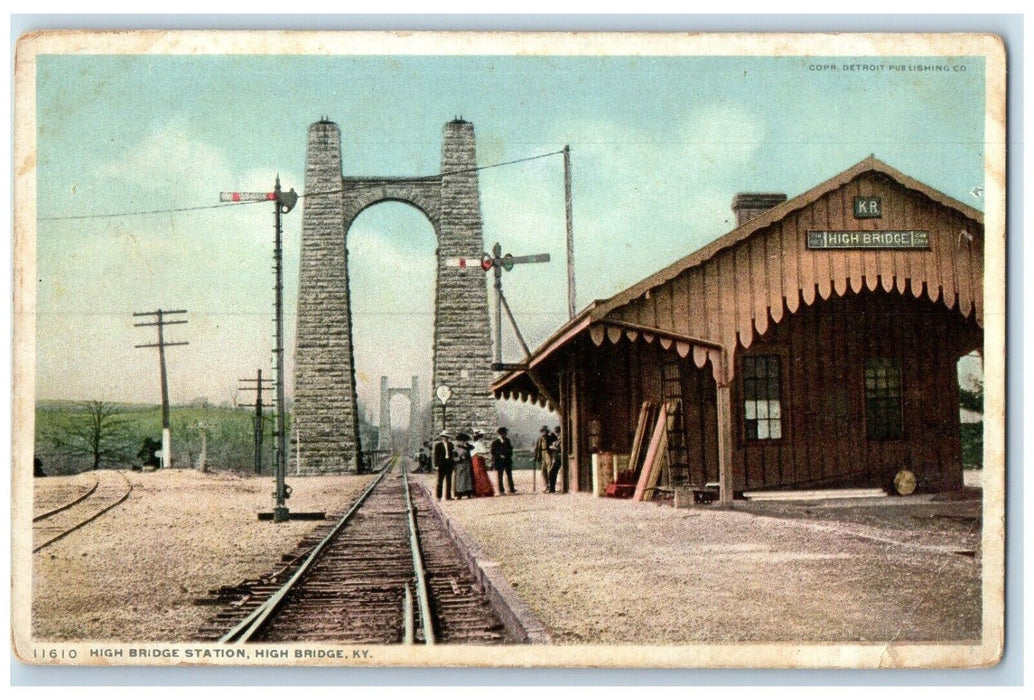 c1910's High Bridge Station Depot High Bridge Kentucky KY Antique Postcard