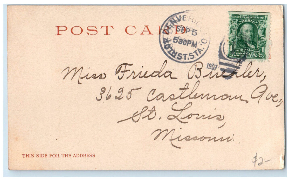 1907 Irrigation Flume Platte Canyon Colorado CO Antique Posted Postcard