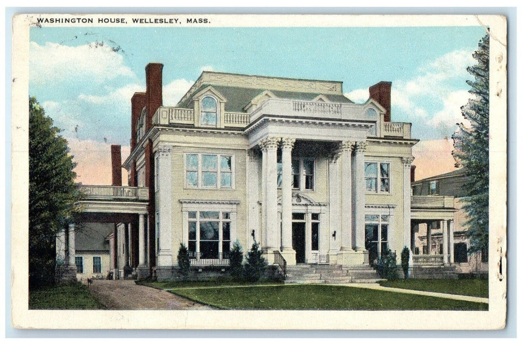 c1920's Washington House Mansion Wellesley Massachusetts MA Vintage Postcard