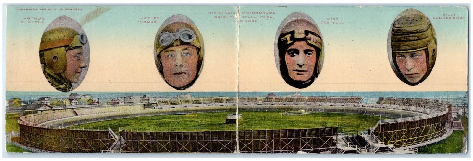 Indian Motorcycles Brighton Beach Park Stadium Motordrome Brooklyn NY Postcard